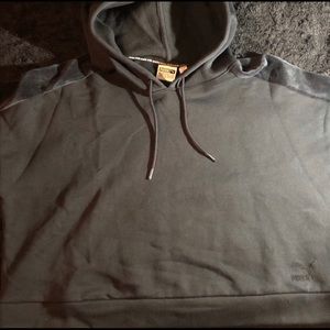 Cropped Puma Hoodie with Velvet Paneling